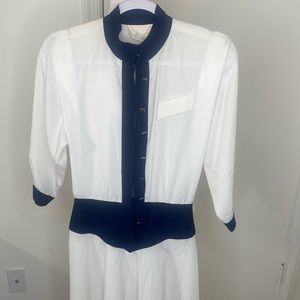 Blue and white dress